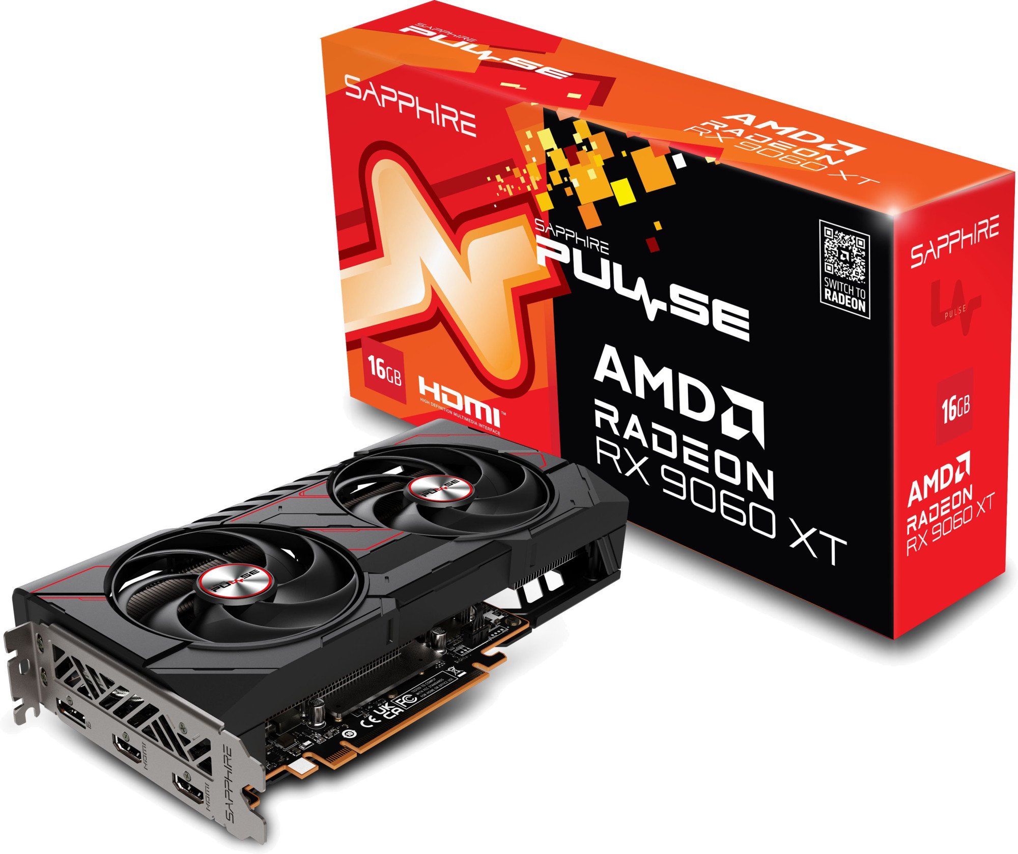 Видеокарта Sapphire PULSE AMD Radeon RX 9060 XT OC 16GB (11350-03-20G) фото