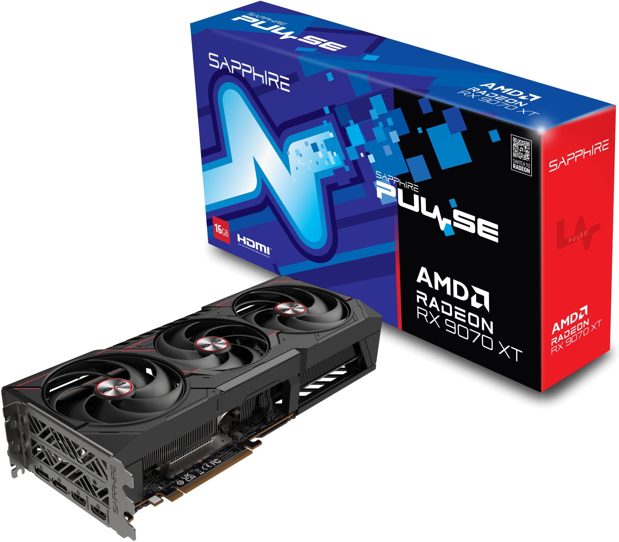 Видеокарта Sapphire PULSE AMD Radeon RX 9070 XT (11348-03-20G) фото