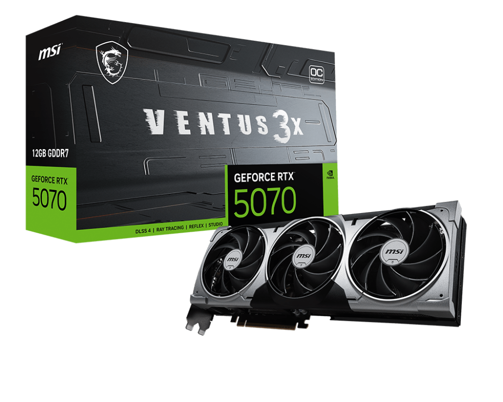  Видеокарта MSI GeForce RTX 5070 12G VENTUS 3X OC, 12Gb (G5070-12V3C) фото