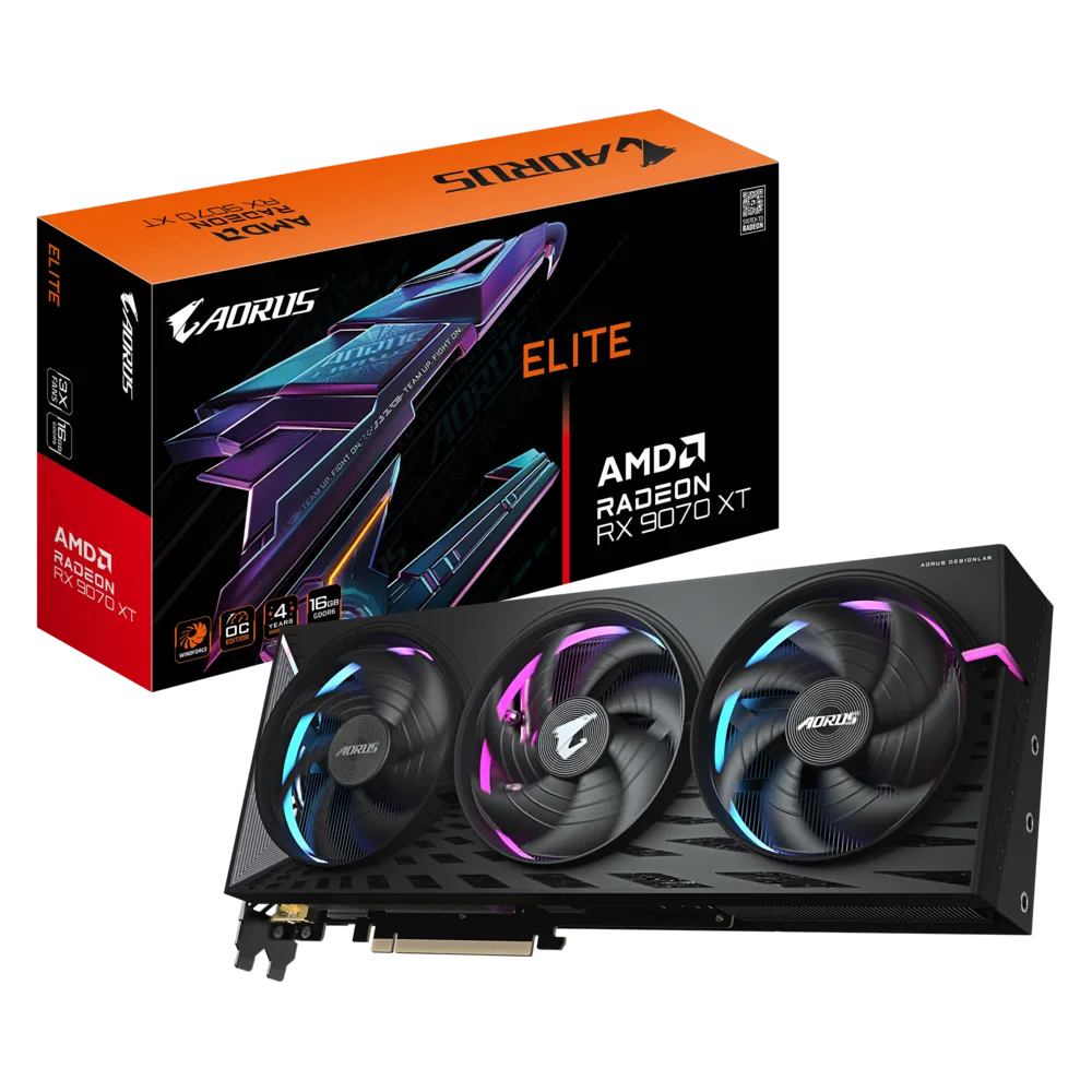 Видеокарта GIGABYTE AORUS Radeon RX 9070 XT ELITE 16G (GV-R9070XTAORUS E-16GD) фото