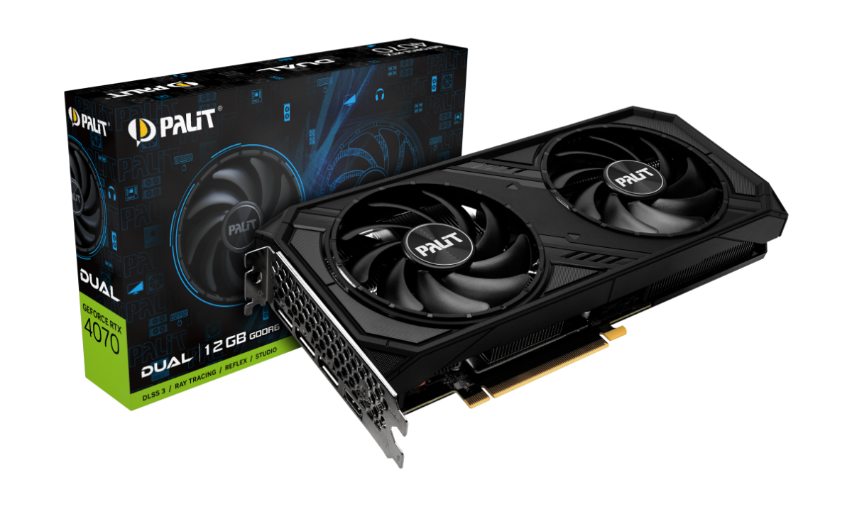  Видеокарта Palit GeForce RTX4070 DUAL 12 ГБ (NE64070019K9-1048D) фото