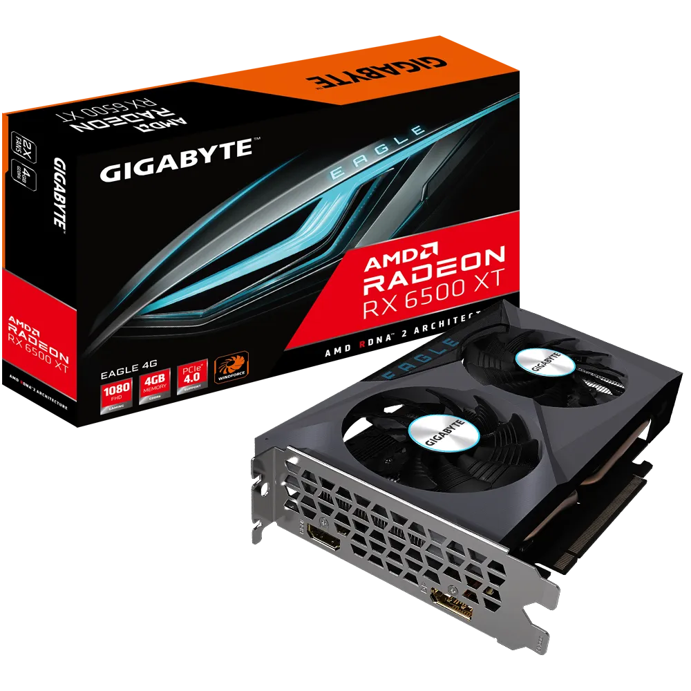 Видеокарта Gigabyte Radeon RX 6500 XT EAGLE 4G (GV-R65XTEAGLE-4GD) фото