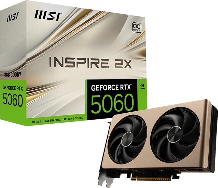 Видеокарта MSI GeForce RTX 5060 8G INSPIRE 2X OC (G5060-8I2C) фото