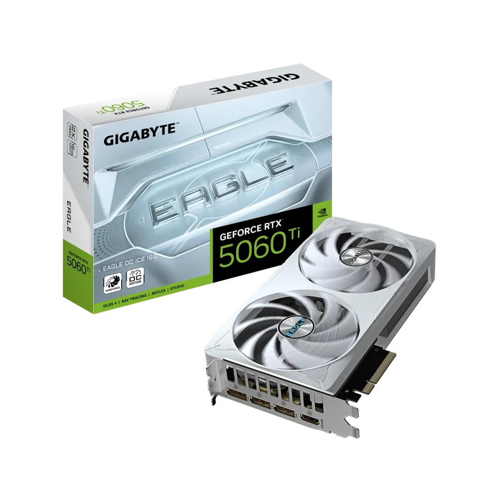 Видеокарта Gigabyte GeForce RTX 5060 Ti EAGLE OC ICE 16G (GV-N506TEAGLEOC ICE-16GD) фото