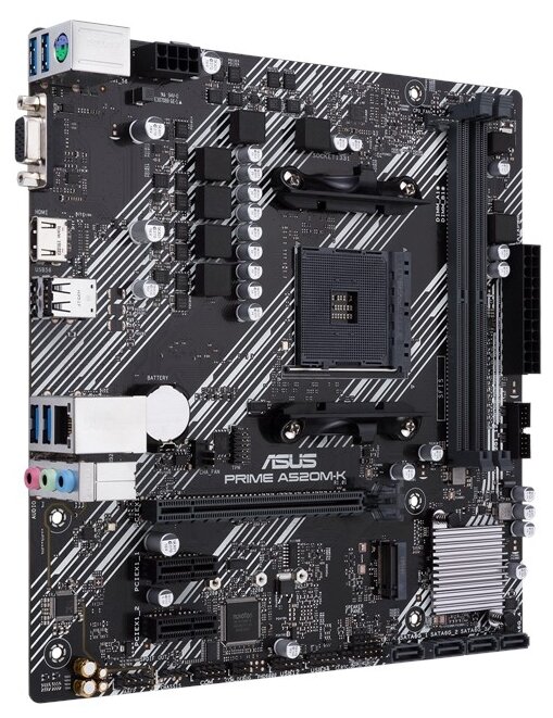 Материнская плата ASUS PRIME A520M-K AMD A520 AM4 2xDDR4 4xSATA3 RAID M.2 D-Sub HDMI mATX (PRIME A520M-K) фото