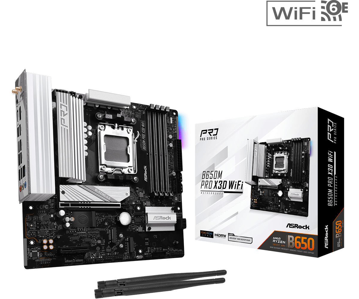 Материнская плата ASRock B650M PRO X3D WIFI (90-MXBSN0-A0UAYZ) фото