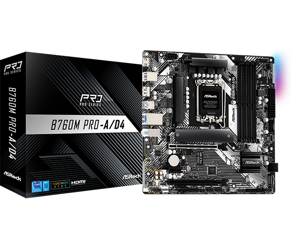 Материнская плата ASRock B760M PRO-A/D4 (B760M PRO-A/D4) фото