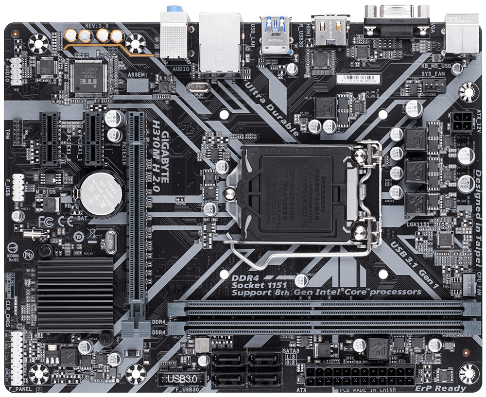 картинка Материнская плата Gigabyte H310M H 2.0 Intel H310 LGA1151 mATX от магазина itmag.kz