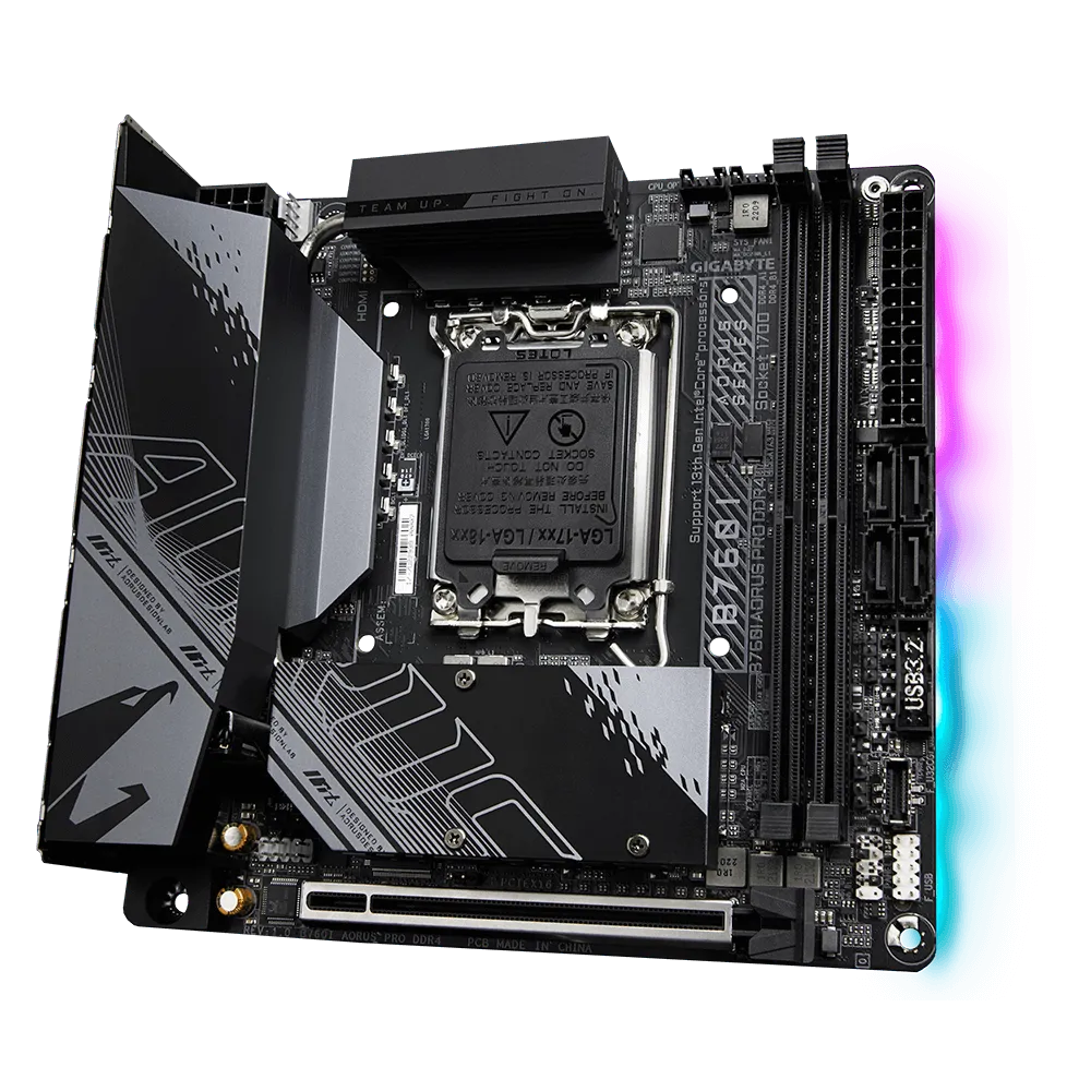 картинка Материнская плата Gigabyte B760I Aorus Pro DDR4 (B760I AORUS PRO DDR4 (REV1.0)) от магазина itmag.kz