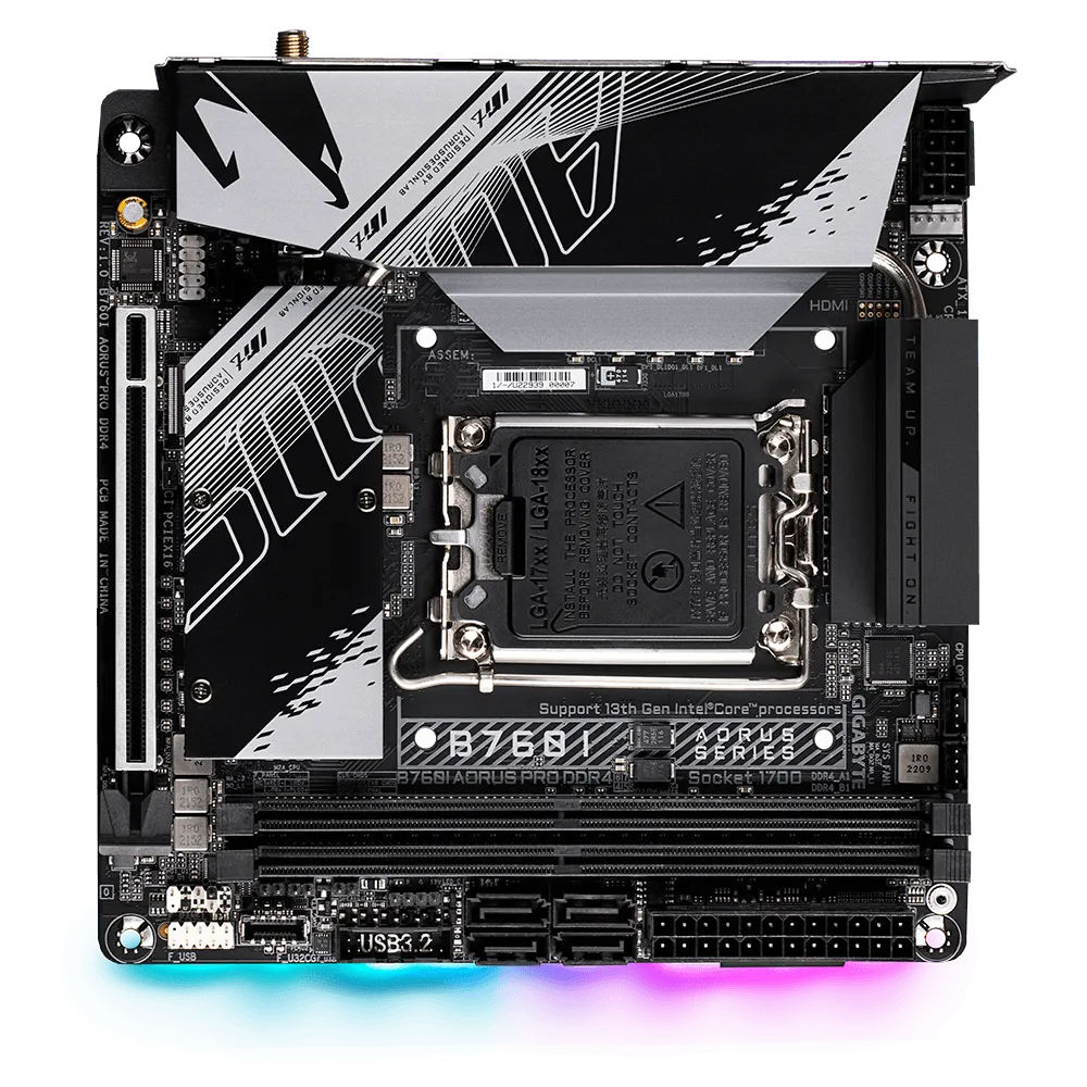 картинка Материнская плата Gigabyte B760I Aorus Pro DDR4 (B760I AORUS PRO DDR4 (REV1.0)) от магазина itmag.kz
