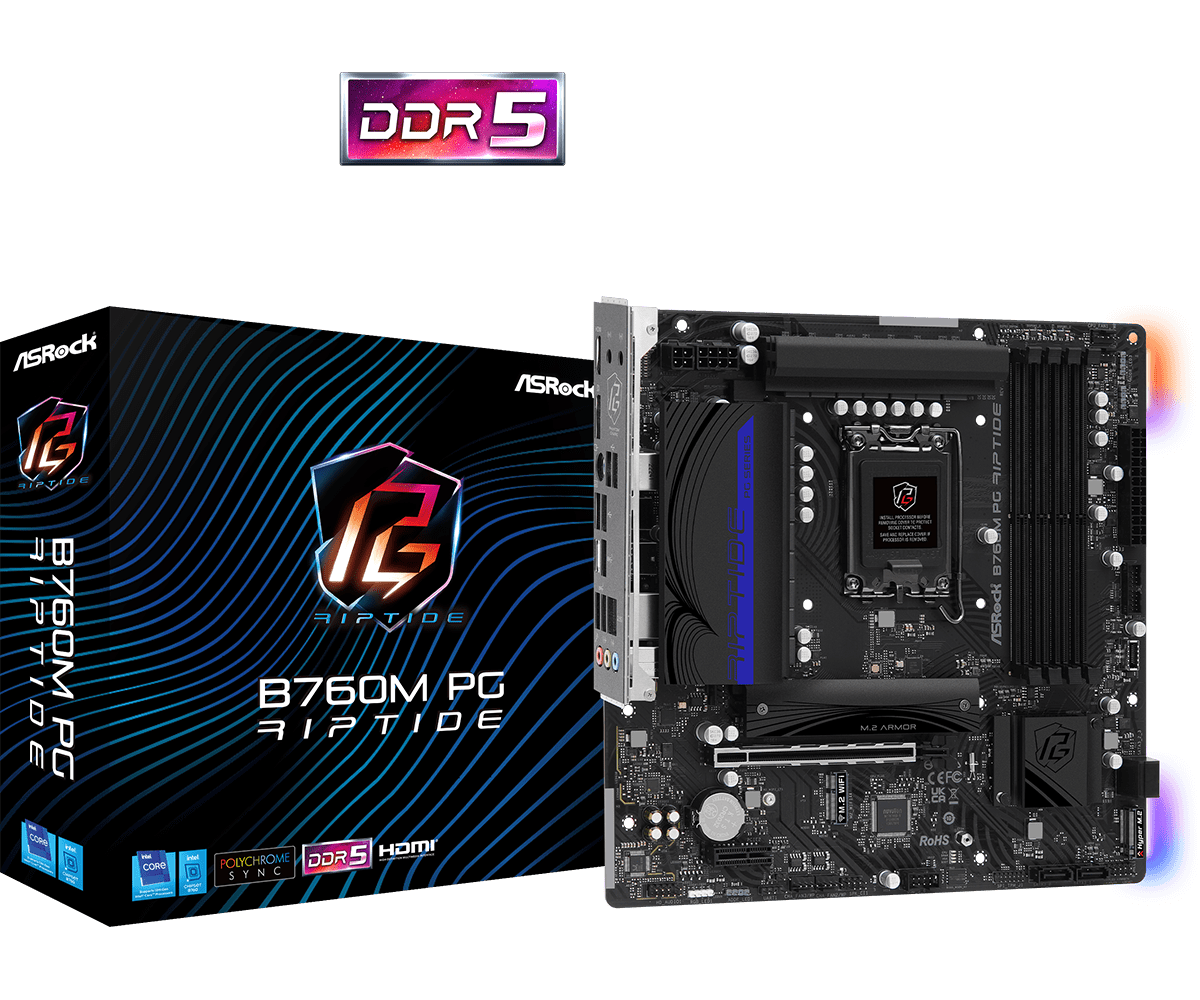 Материнская плата ASRock B760M PG Riptide (90-MXBL60-A0UAYZ) фото