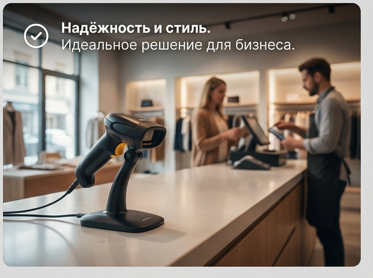 Сканер штрихкода ручной Mindeo MD6600-HD 2D с подставкой (MD6600-HD_stand) фото