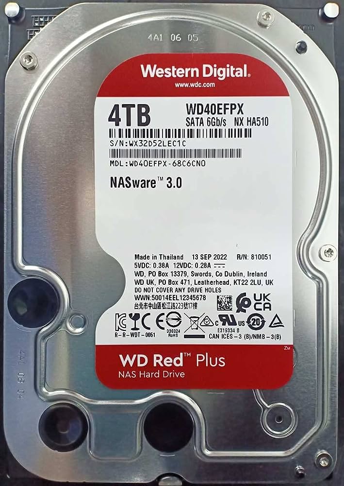 картинка Жесткий диск HDD 4 Tb SATA 6Gb/s Western Digital Red Plus WD40EFPX  от магазина itmag.kz