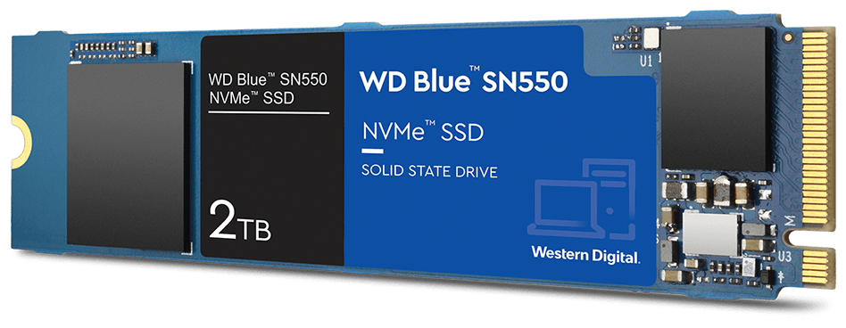 картинка Твердотельный накопитель 2000GB SSD WD BLUE SN550 NVMe M.2 PCI-E (WDS200T2B0C) от магазина itmag.kz