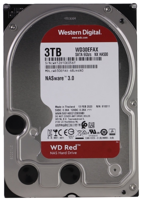 картинка Жесткий диск HDD 3 Tb SATA 6Gb/s Western Digital Red WD30EFAX 3.5” 5400rpm  от магазина itmag.kz