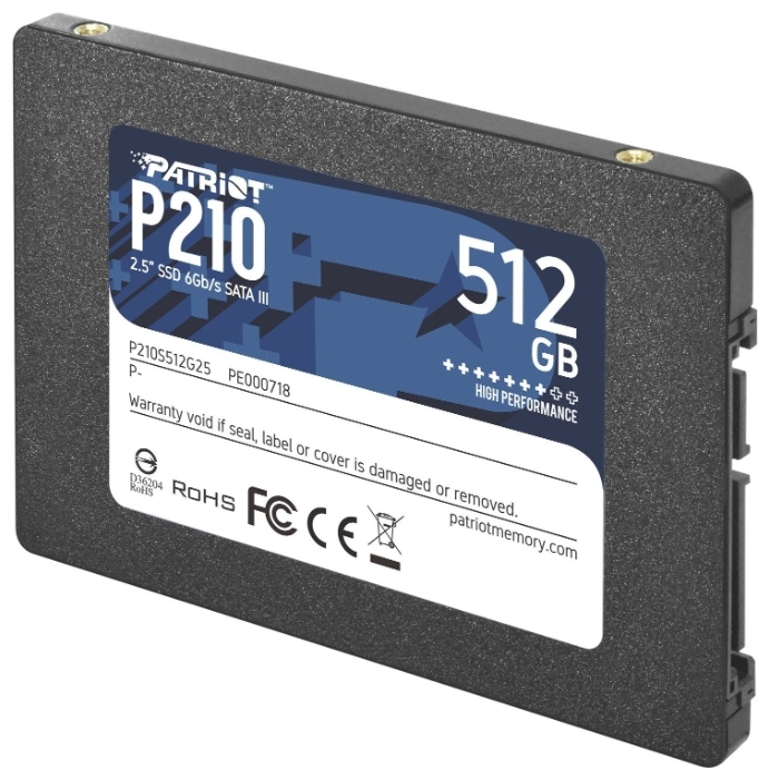 картинка Твердотельный накопитель  512GB SSD PATRIOT P210 2.5” SATA3 R520Mb/s W430MB/s 7mm P210S512G25 от магазина itmag.kz