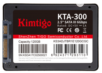картинка Твердотельный накопитель SSD 480 Gb, SATA 6 Gb/s, Kimtigo KTA-300-480G, 2'5, TLC от магазина itmag.kz