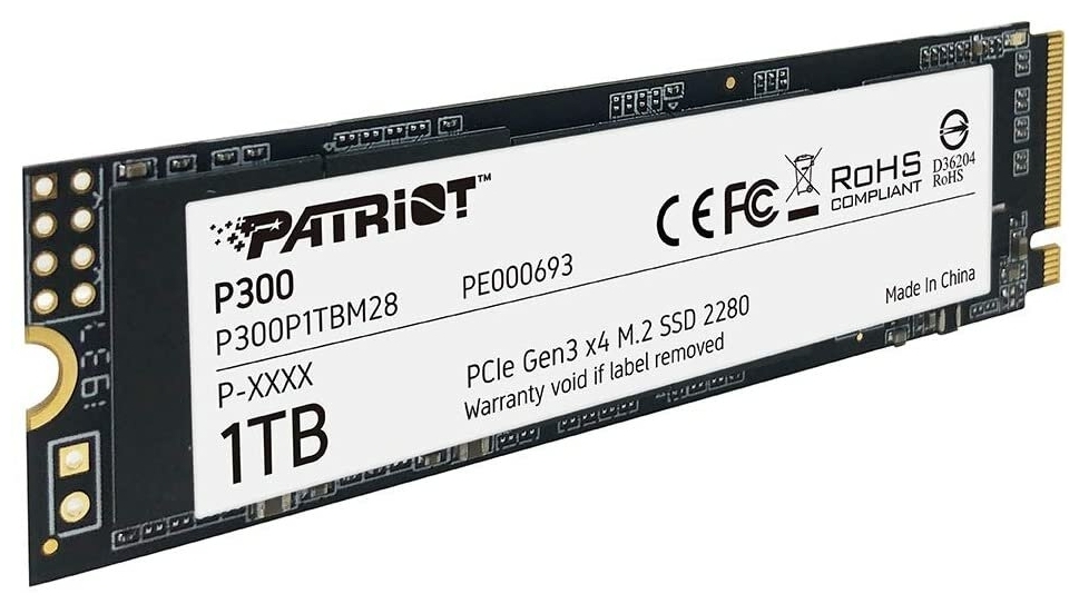 картинка Твердотельный накопитель SSD Patriot P300 M2 2280 PCIe 1TB <R/W 1700/1200> от магазина itmag.kz