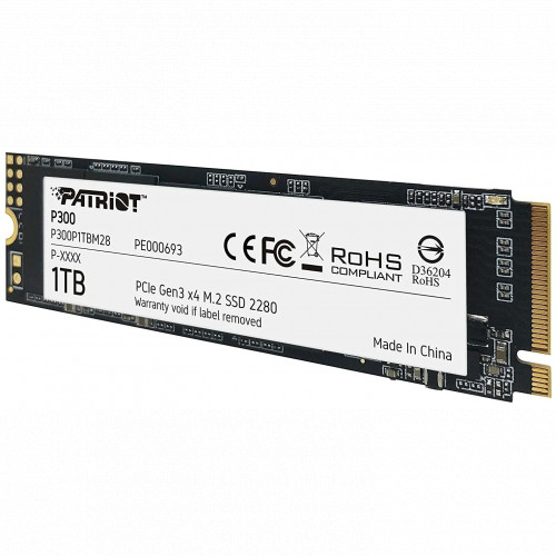 картинка Твердотельный накопитель SSD Patriot P300 M2 2280 PCIe 1TB <R/W 1700/1200> от магазина itmag.kz