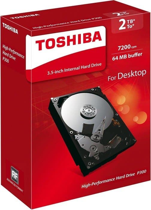 картинка Жесткий диск HDD 2Tb TOSHIBA Р300 SATA 6Gb/s 7200rpm 64Mb 3.5" HDWD120EZSTA Retail от магазина itmag.kz