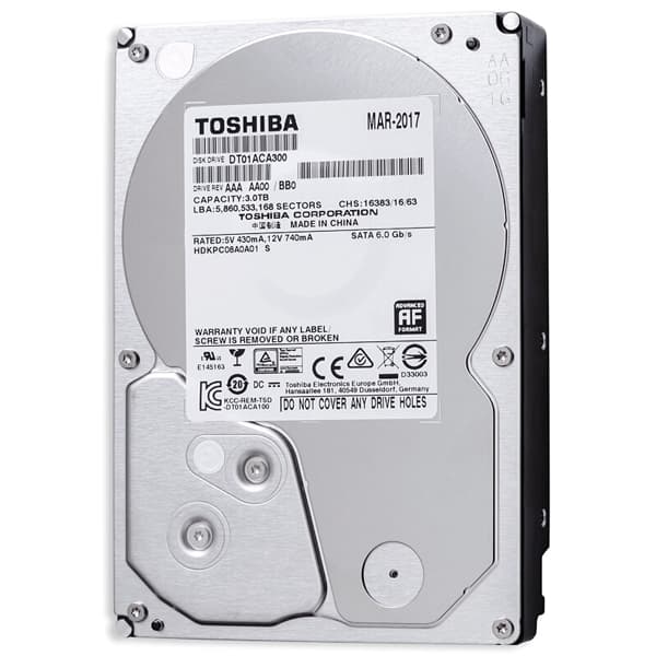 картинка Жесткий диск HDD 3Tb TOSHIBA DT01ACA300 SATA 6Gb/s 64Mb 7200rpm 3.5" Bulk от магазина itmag.kz