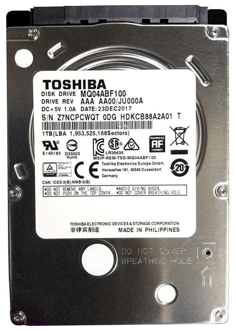 картинка Жесткий диск для ноутбука TOSHIBA 1Tb L200 SATA3 8Mb 2.5" 5400rpm Толщина 7мм MQ04ABF100 от магазина itmag.kz