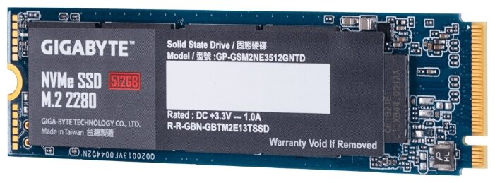 картинка Твердотельный накопитель  512GB SSD Gigabyte Форм-Фактор: M.2 2280,  Интерфейс: PCIe Gen3x4 with NVMe, Скорость Чтения/Записи: R31700MB/s, W1550MB/s, GP-GSM2NE3512GNTD от магазина itmag.kz