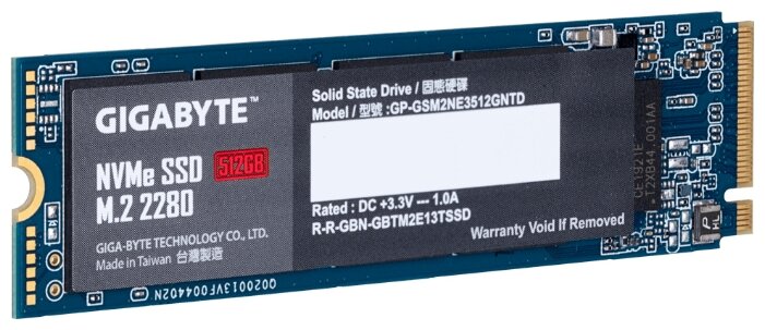 картинка Твердотельный накопитель  512GB SSD Gigabyte Форм-Фактор: M.2 2280,  Интерфейс: PCIe Gen3x4 with NVMe, Скорость Чтения/Записи: R31700MB/s, W1550MB/s, GP-GSM2NE3512GNTD от магазина itmag.kz