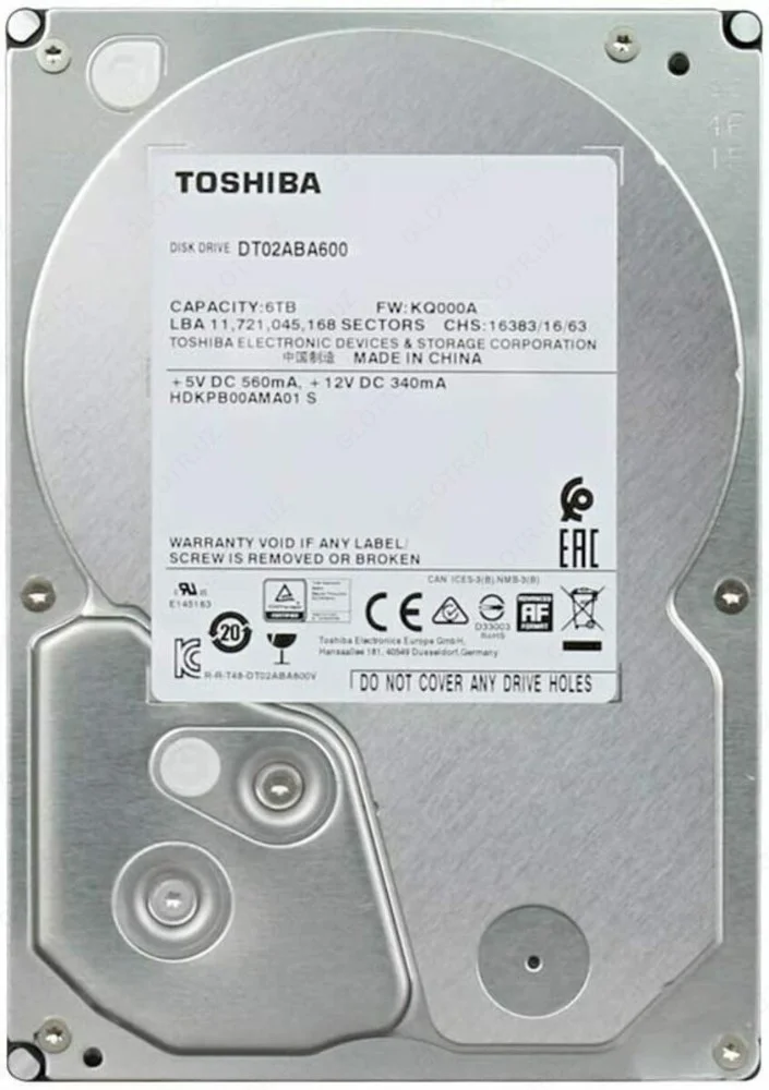 картинка Жесткий диск HDD 6Tb TOSHIBA SATA 6Gb/s 5400rpm 128Mb 3.5" DT02ABA600 (HDKPB00AMA01) от магазина itmag.kz