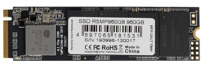 картинка Твердотельный накопитель 960GB SSD AMD RADEON R5 M.2 2280 PCl-E R2100MB/s, W1650MB/s R5MP960G8 от магазина itmag.kz