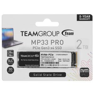 картинка Твердотельный накопитель Team Group MP33 PRO, 2Tb, 2280, PCI-E 3.x x4, чтение - 2100 Мбайт/сек, запись - 1700 Мбайт/сек, от магазина itmag.kz