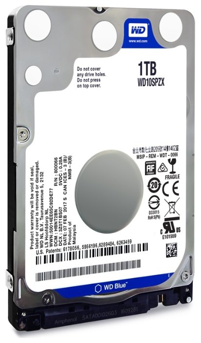 картинка Жесткий диск WD Blue™ WD10SPZX 1ТБ 2,5" 5400RPM 128MB (SATA III) Mobile от магазина itmag.kz