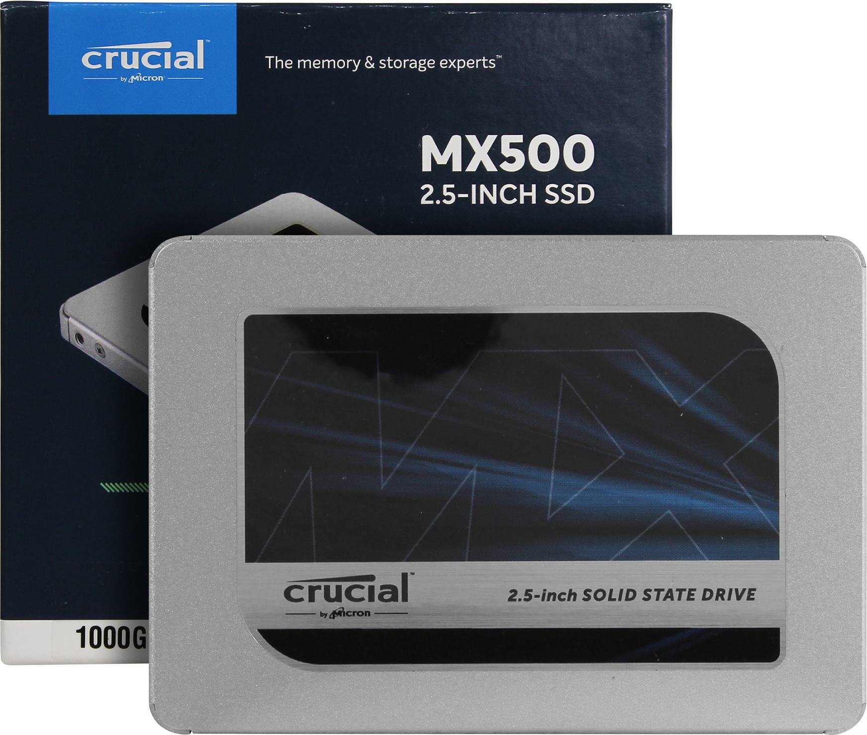 картинка Твердотельный накопитель 1000GB SSD Crucial MX500 2.5” SATA3 R560Mb/s, W510MB/s 7m (CT1000MX500SSD1N) от магазина itmag.kz