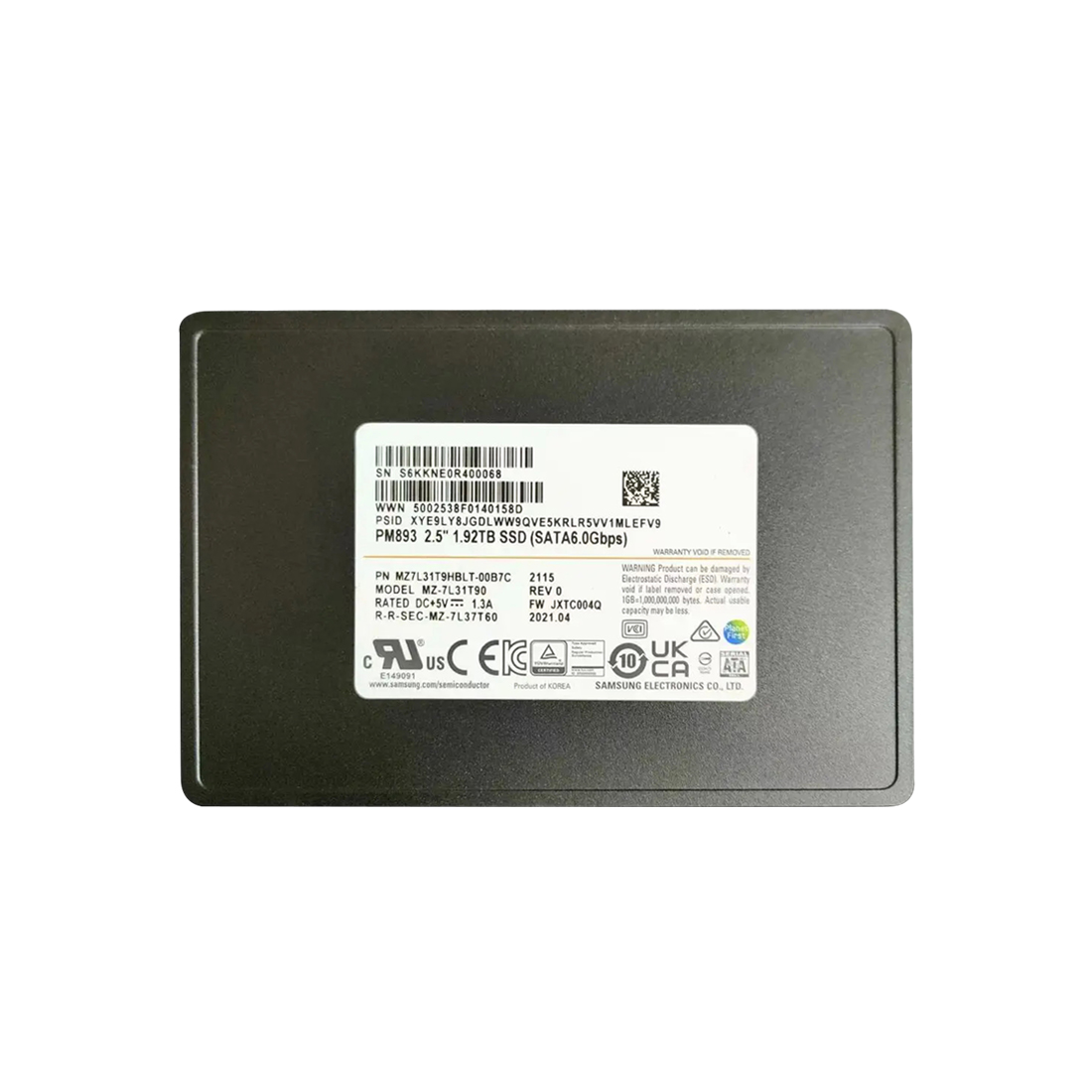 картинка Твердотельный накопитель SSD Samsung PM893 1.92TB SATA MZ7L31T9HBLT-00B7C от магазина itmag.kz