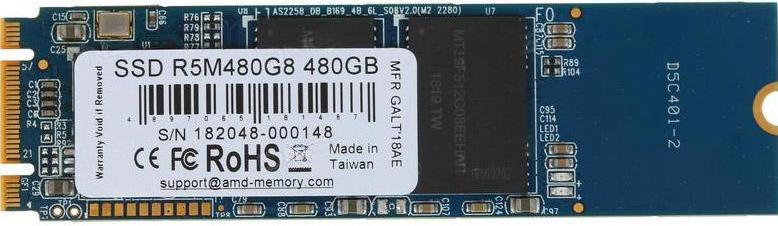 картинка Твердотельный накопитель 480GB SSD AMD RADEON R5 M.2 2280 SATA3 R530Mb/s, W500MB/s R5M480G8 от магазина itmag.kz