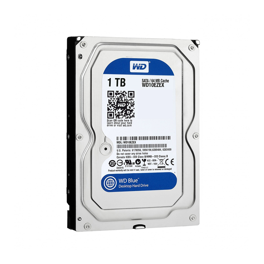 картинка Жёсткий диск HDD 1Tb Western Digital Blue 7200pm 64Mb 3,5" WD10EZEX от магазина itmag.kz