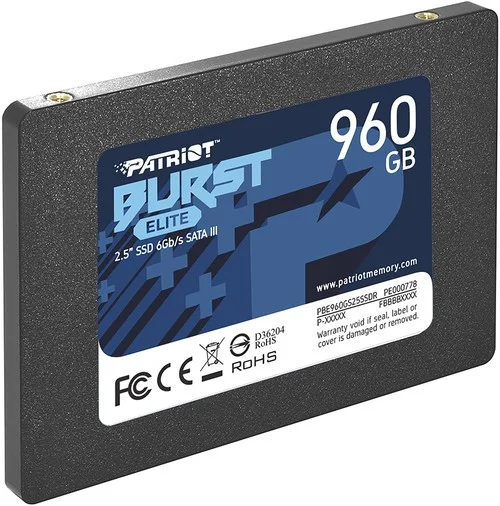 картинка Твердотельный накопитель SSD 960 Gb SATA 6Gb/s Patriot Burst Elite PBE960GS25SSDR  от магазина itmag.kz