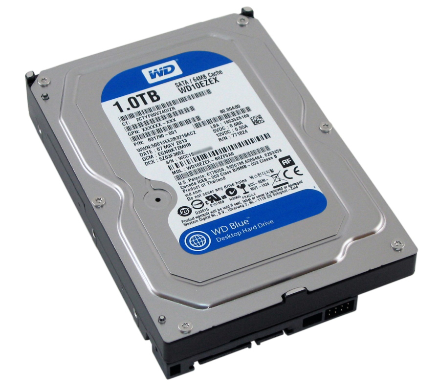 картинка Жёсткий диск WD Blue™ WD10EZEX 1ТБ 3,5" 7200RPM 64MB (SATA III) от магазина itmag.kz
