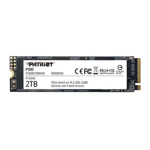 Накопитель SSD M.2 NVME Patriot 2TB P300 2280 <R/W 2100/1650> (P300P2TBM28) фото