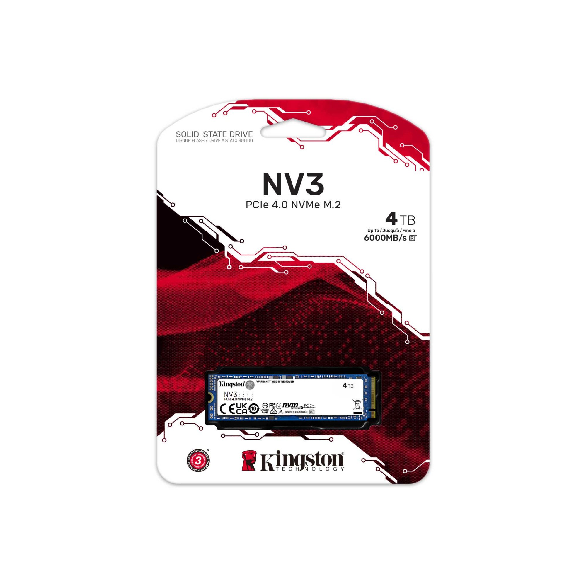 Твердотельный накопитель SSD M.2 PCIe Kingston SNV3S, 4TB (SNV3S/4000G) фото