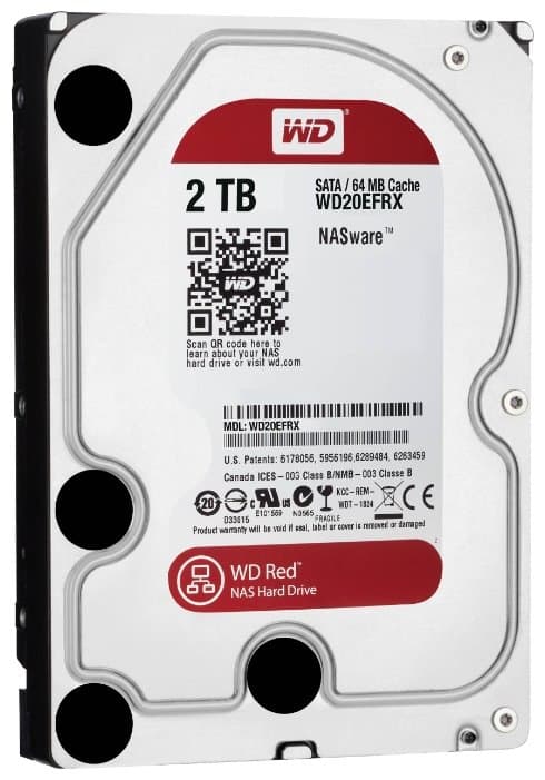 картинка Жёсткий диск WD Red™ WD20EFRX 2ТБ 3,5" 5400RPM 64MB (SATA-III) NAS Edition от магазина itmag.kz