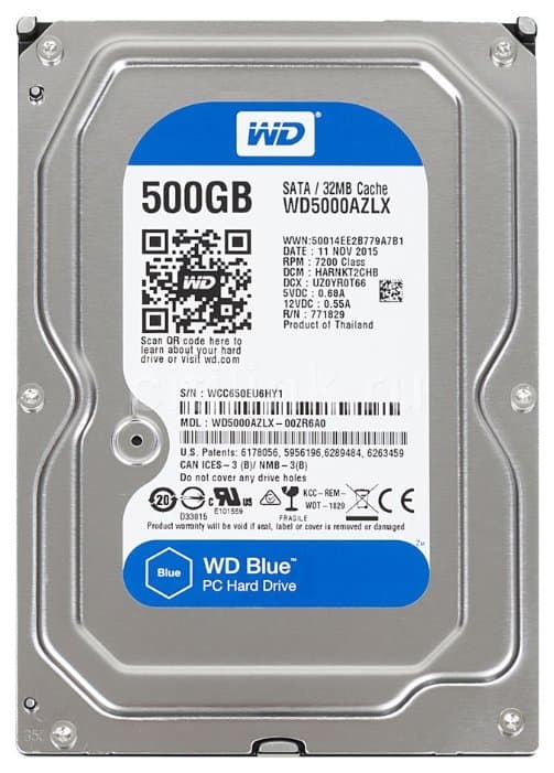 картинка Жесткий диск WD Blue™ WD5000AZLX 500ГБ 3,5" 7200RPM 32MB (SATA-III) от магазина itmag.kz