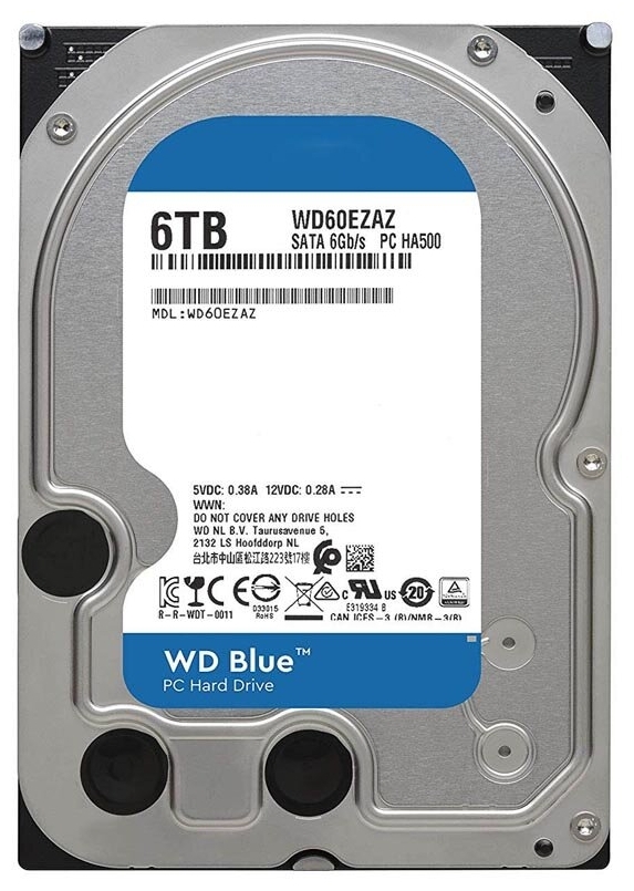 картинка Жесткий диск HDD 6Tb Western Digital Blue SATA 6Gb/s 256Mb 5400rpm WD60EZAZ от магазина itmag.kz