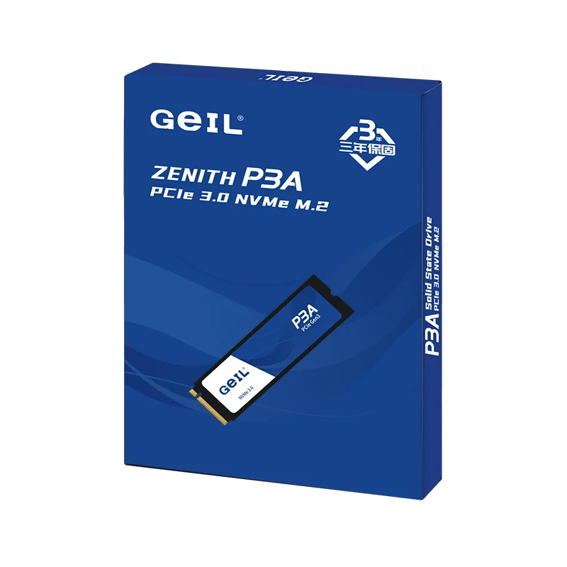 картинка Твердотельный накопитель  500GB SSD GEIL P3A M.2 2280, PCIe Gen3x4 with NVMe 1.3, 3D NAND Flash, 3.3V, R2800MB/s, W1200MB/s P3AWK09I500D от магазина itmag.kz