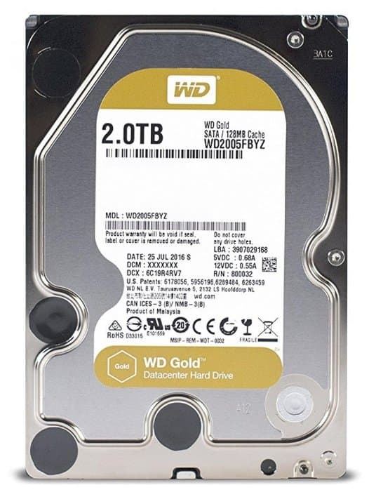 картинка Жесткий диск WD GOLD WD2005FBYZ 2000ГБ 3,5" 7200RPM 128MB 512E (SATA III) от магазина itmag.kz