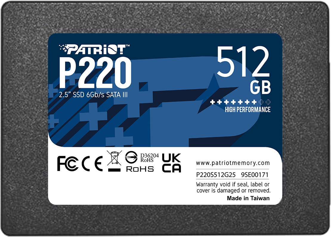 картинка Твердотельный накопитель SSD 512 Gb SATA Patriot P220 P220S512G25 2.5" 3D TLC от магазина itmag.kz
