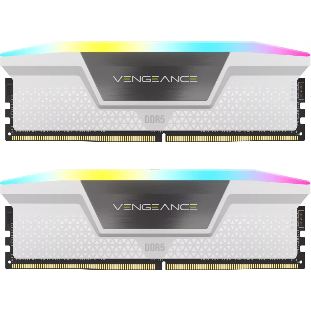 Комплект оперативной памяти Corsair VENGEANCE RGB DDR5, 5600MT/s 32GB 2x16GB DIMM XMP 3.0  (CMH32GX5M2B5600C40W) фото