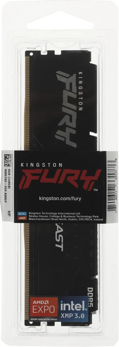 Оперативная память Kingston FURY Beast Black EXPO 8GB DDR5 5600MHz (KF556C36BBE-8) фото
