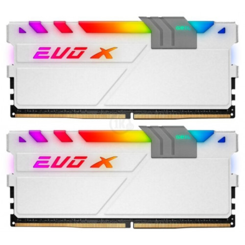 картинка Оперативная память  16GB Kit (2x8GB) GEIL DDR4 PC4-24000 3000MHz EVO X II White с RGB подсветкой 16-18-18-36 GEXSG416GB3000C16ADC Retail Pack от магазина itmag.kz