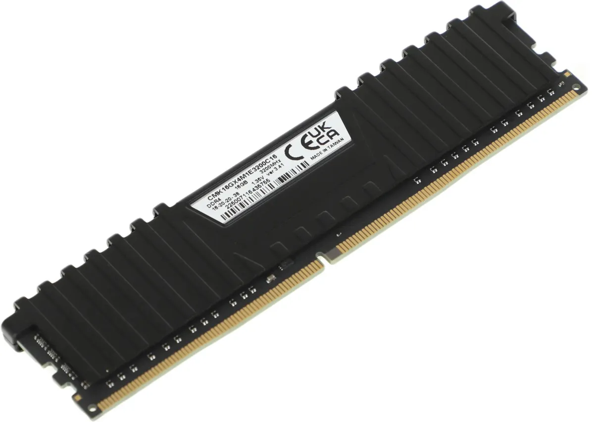 Оперативная память Corsair Vengeance LPX DDR4, 3200MHz 16GB - Black (CMK16GX4M1E3200C16) фото